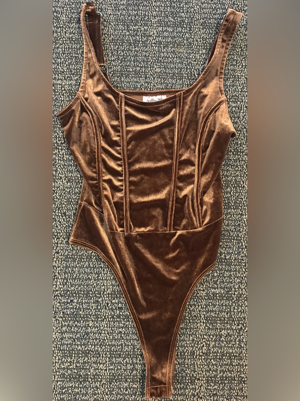 Willow Brown Velvet Kids One-Piece Bodysuit